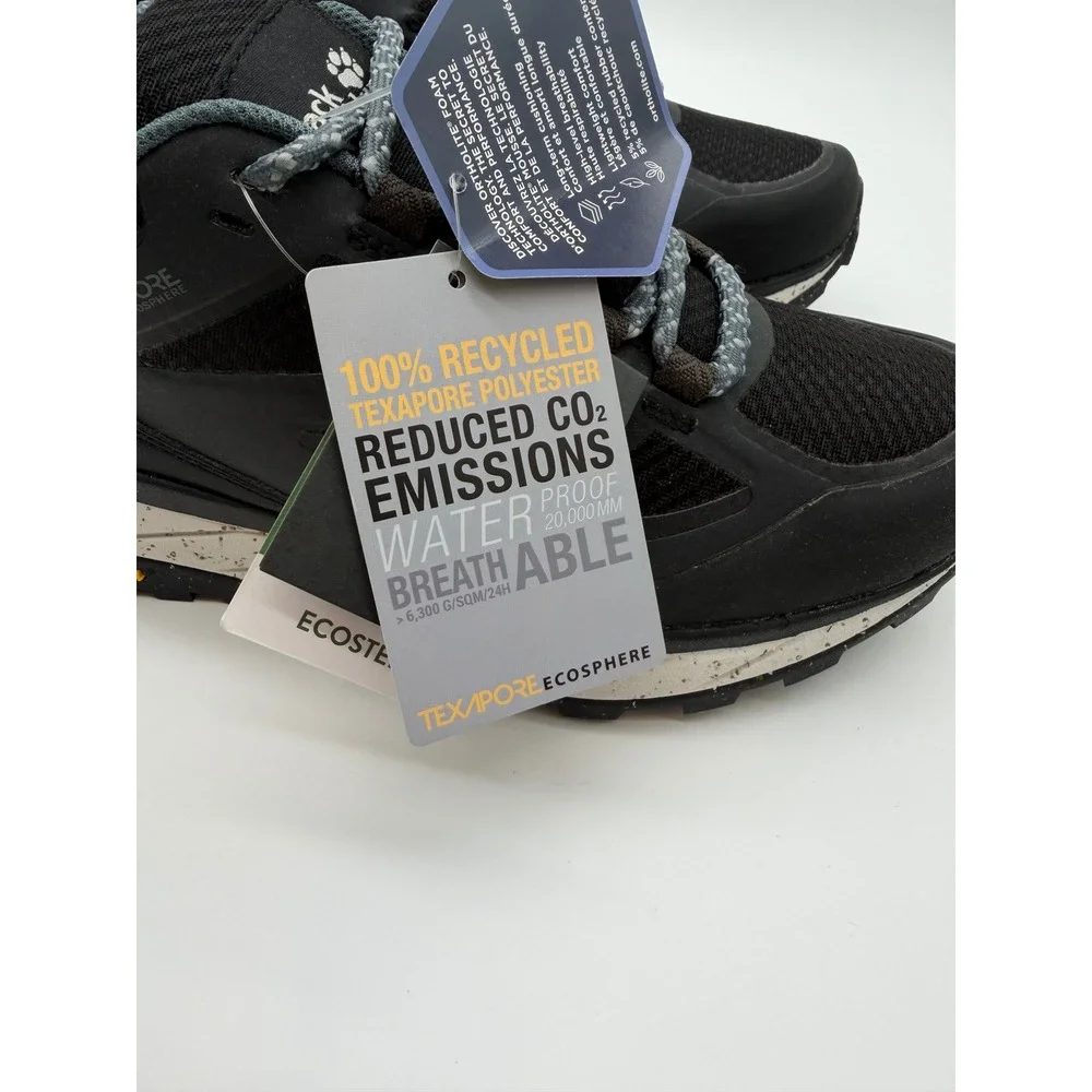Jack Wolfskin Terraquest Texapore Low‎ Mens Hiking Shoes Black Vibram Waterproof